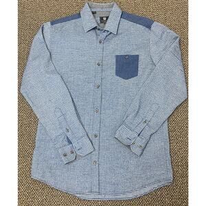 Steel & Jelly Men’s Blue Long Sleeve Button Up Shirt Heavyweight Size Medium